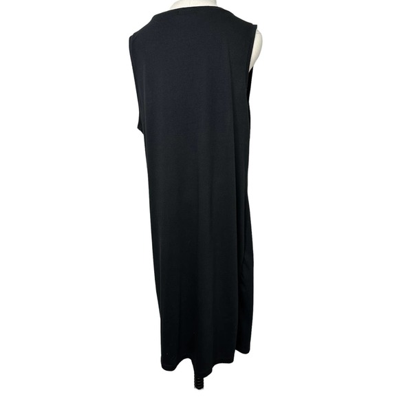Leith 3X Dress Black Knit Tank Plus Size Dress Ruched Side Sleeveless Sheath B08 - Picture 6 of 8
